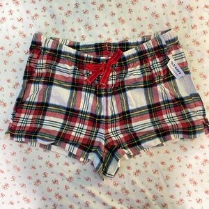 Flannel pajama shorts